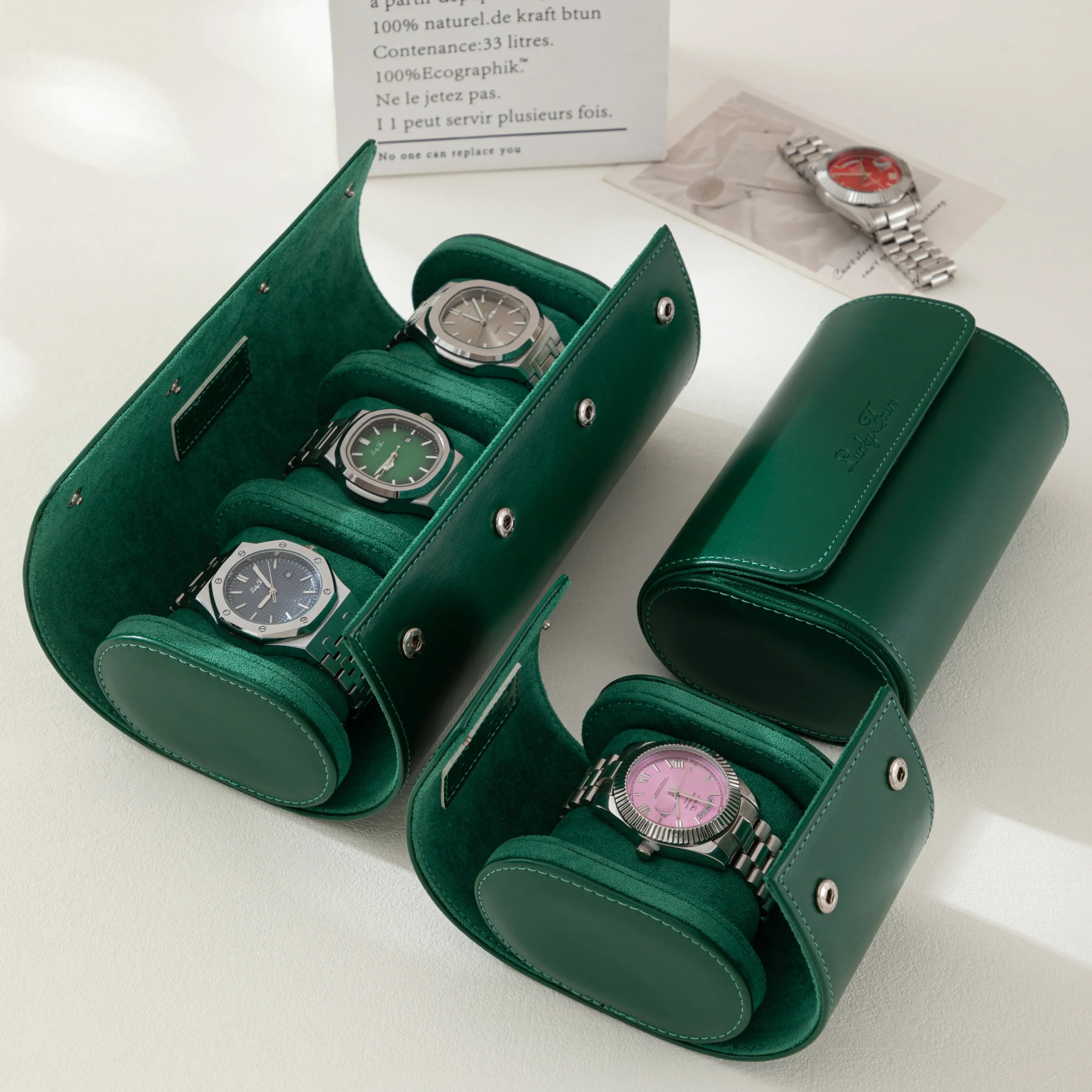 Premium Leather Watch Roll